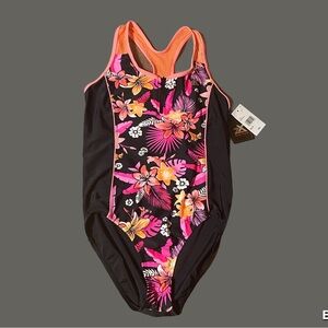 Zeroxposur Seashell One Piece Swim Suit G XL 16 Hawaiian Flora NWT Beach Resort